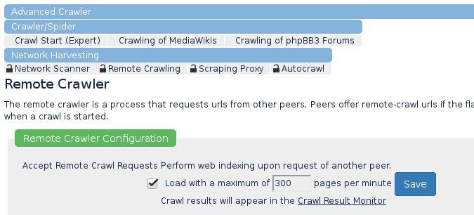 YaCy remote crawling YaCy remote crawling
