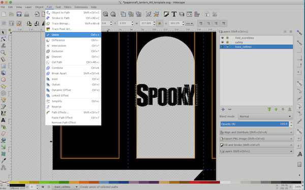 Connecting letters and base with Path > Union 使用 路径 > 并集 连接字母和基板