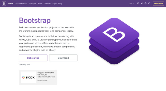 Bootstrap homepage Bootstrap homepage