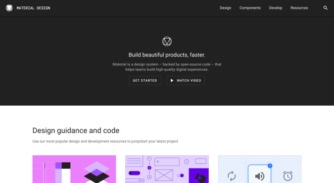Material Design homepage Material Design homepage