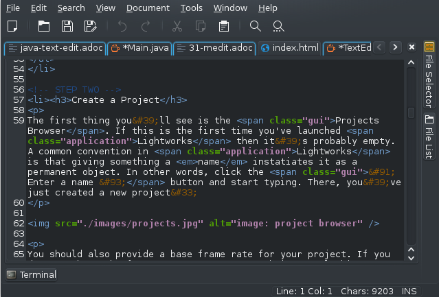 Medit terminal showing examples of Bash script in editor using Tango color scheme against dark background Medit terminal showing examples of Bash script in editor using Tango color scheme against dark background